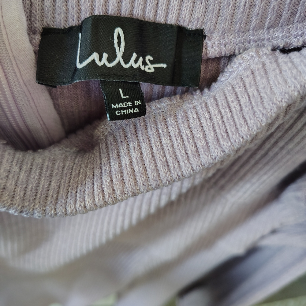 Lulus Ribbed Knit Sweater - Lavender In Large